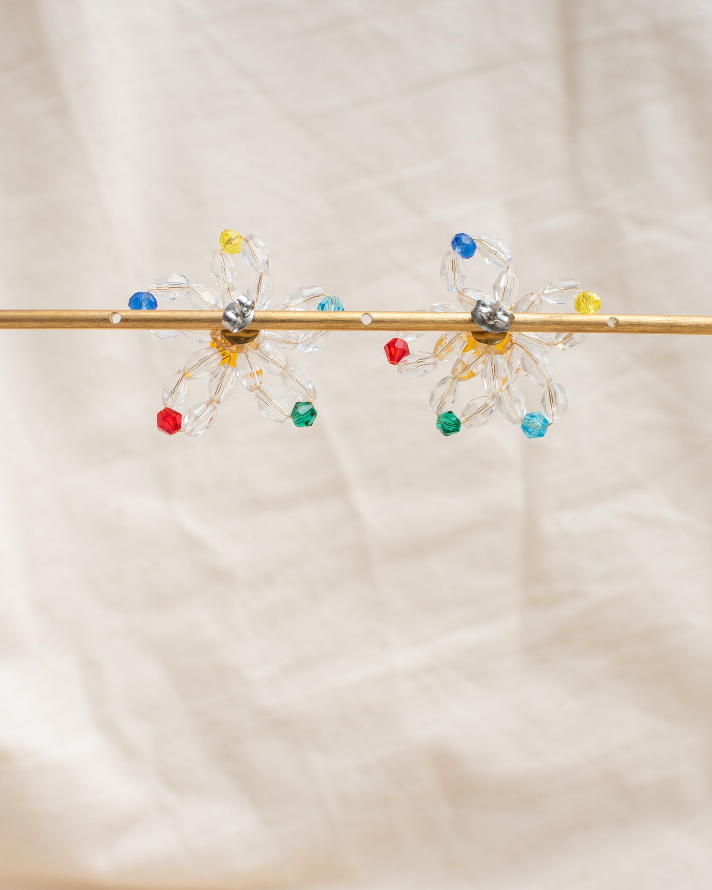 SS925 Beaded Daisy Earrings