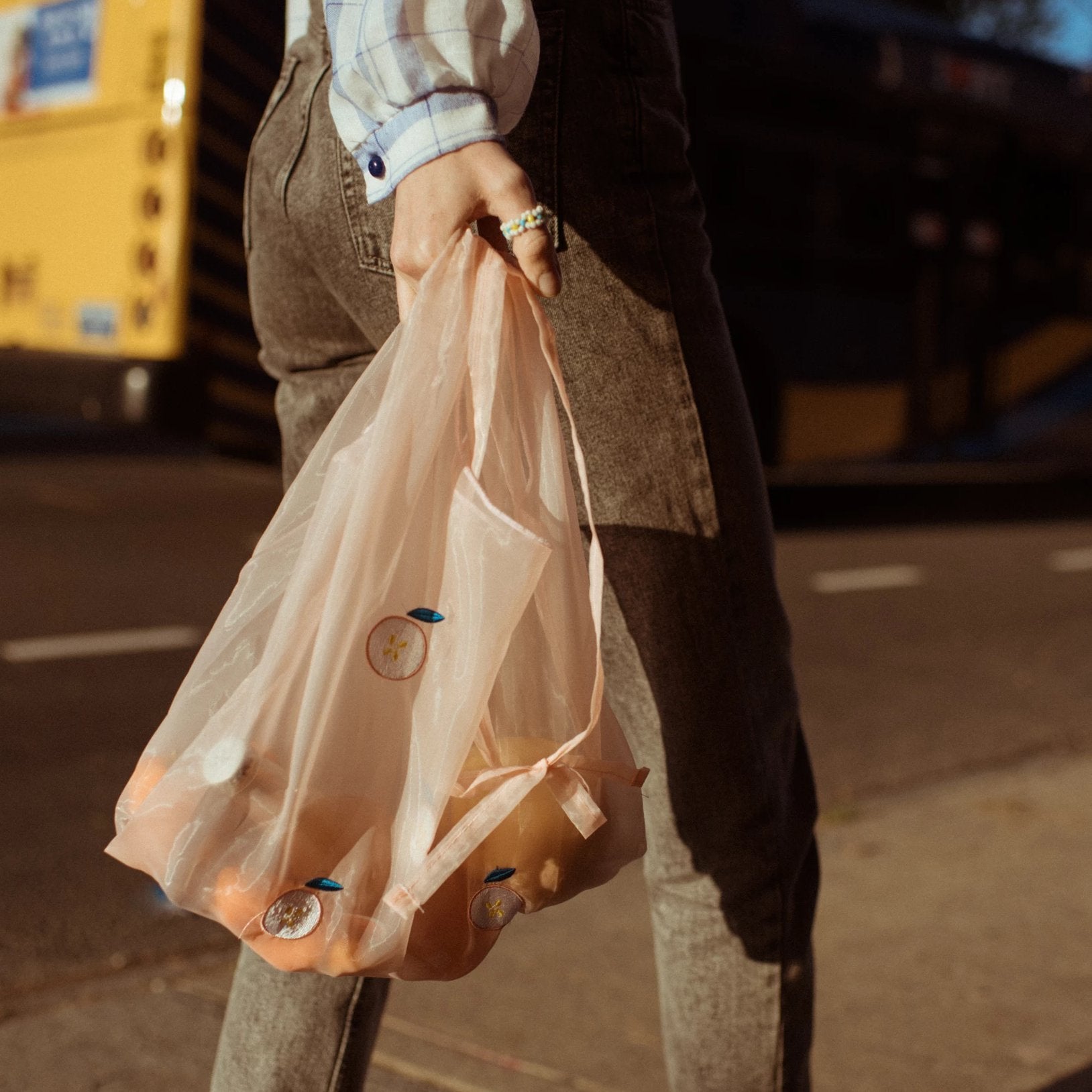 Apple Plastic Tote Bag