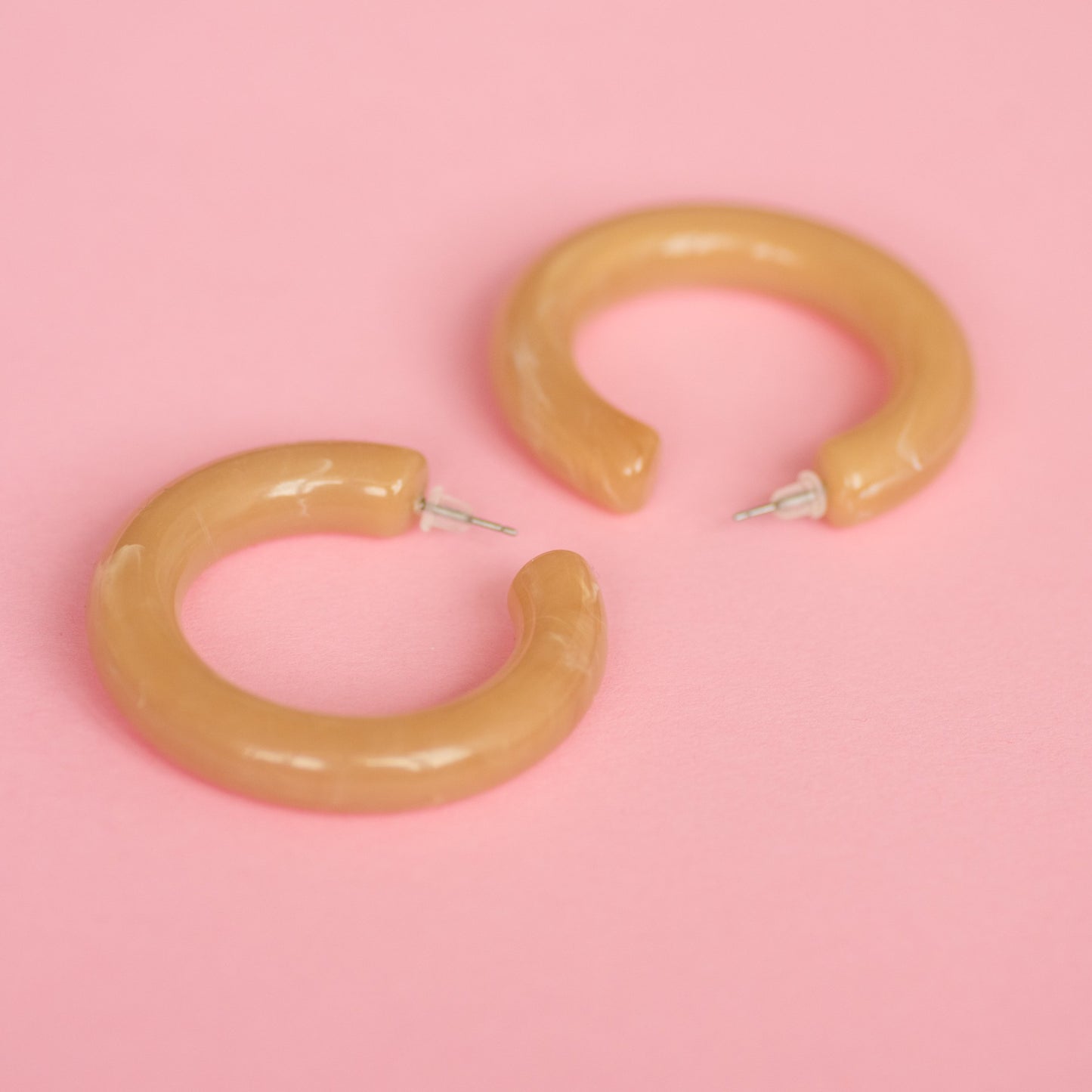 Smoked Caramel Chunky Hoop Earrings - Closed Caption | Shop Vintage + Handmade. Always Sustainable. Never Wasteful.