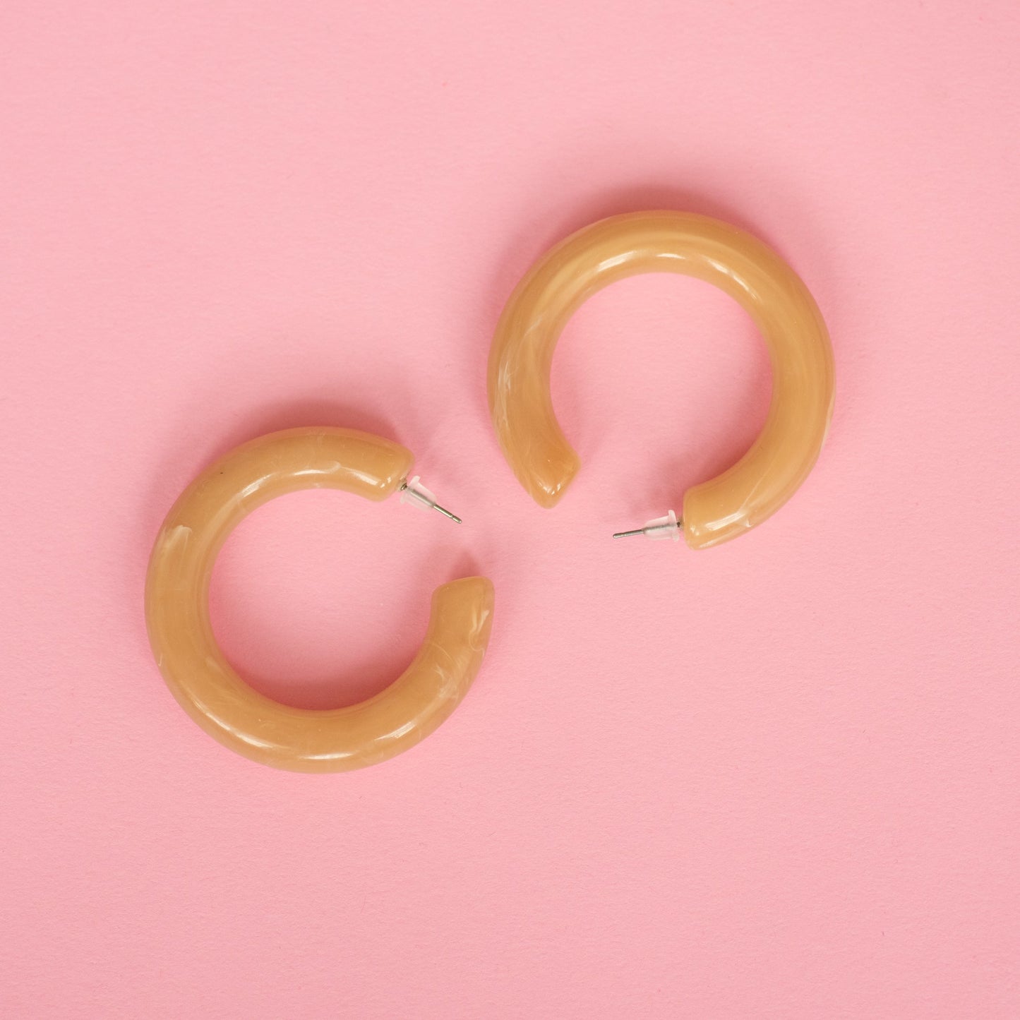 Smoked Caramel Chunky Hoop Earrings - Closed Caption | Shop Vintage + Handmade. Always Sustainable. Never Wasteful.