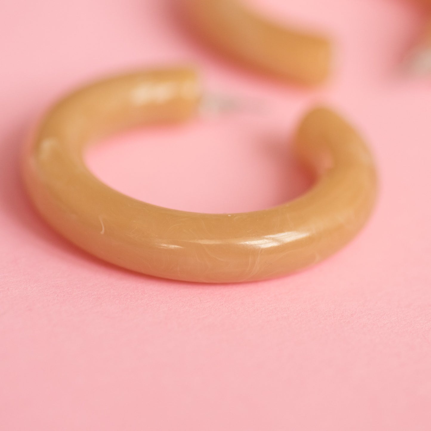 Smoked Caramel Chunky Hoop Earrings - Closed Caption | Shop Vintage + Handmade. Always Sustainable. Never Wasteful.