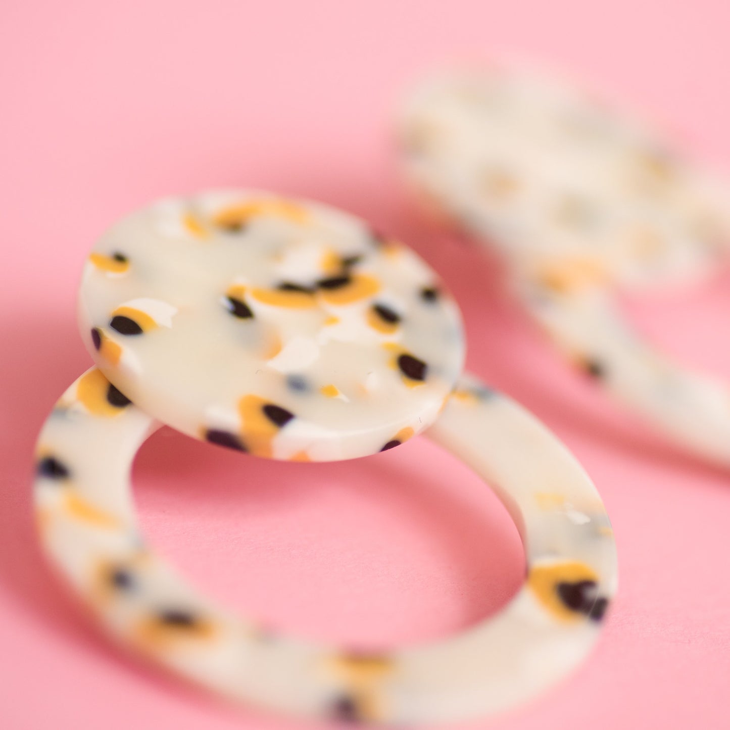 Orange Creamsicle Tortoise Double Circle Earrings - Closed Caption | Shop Vintage + Handmade. Always Sustainable. Never Wasteful.