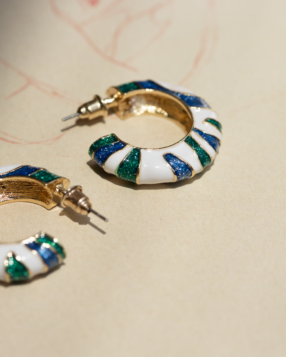 Enamel Wild Zebra Hoop Earrings