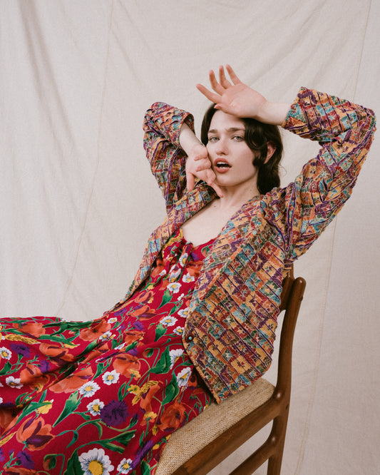 Vintage Colorful Abstract Blazer (S/M)