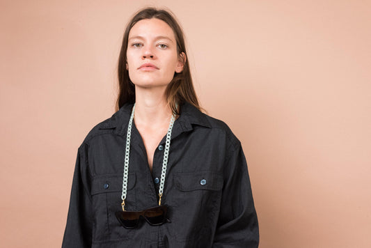 Chunky Mint (Sun) Glasses Chain - Closed Caption | Shop Vintage + Handmade. Always Sustainable. Never Wasteful.