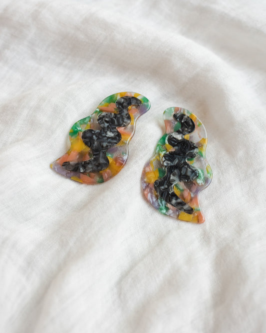 Titanium Abstract Pastel Confetti Earrings