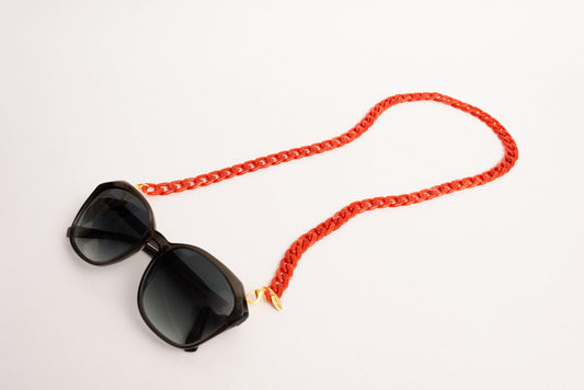 Chunky Coral (Sun) Glasses Chain - Closed Caption | Shop Vintage + Handmade. Always Sustainable. Never Wasteful.