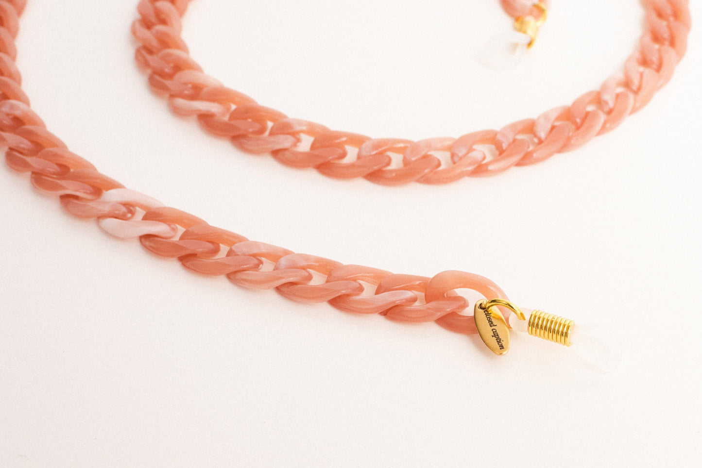 Chunky Blush (Sun) Glasses Chain - Closed Caption | Shop Vintage + Handmade. Always Sustainable. Never Wasteful.