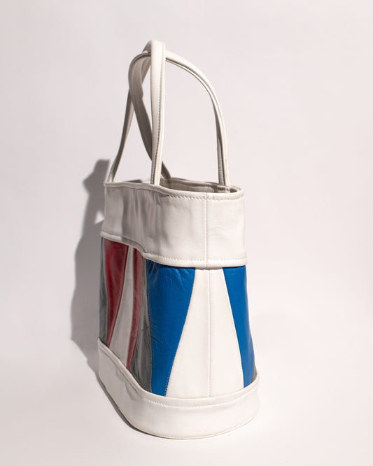 Vintage 1960 Geometric Leather City Bag