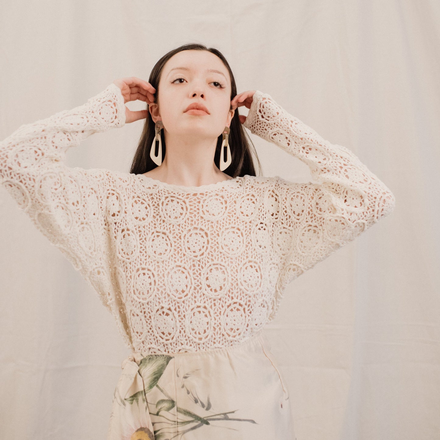 Smoke + Creme Geometric Resin Statement Earrings - Closed Caption | Shop Vintage + Handmade. Always Sustainable. Never Wasteful.