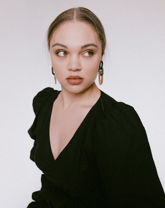 Clementine Earrings in Sand + Marble