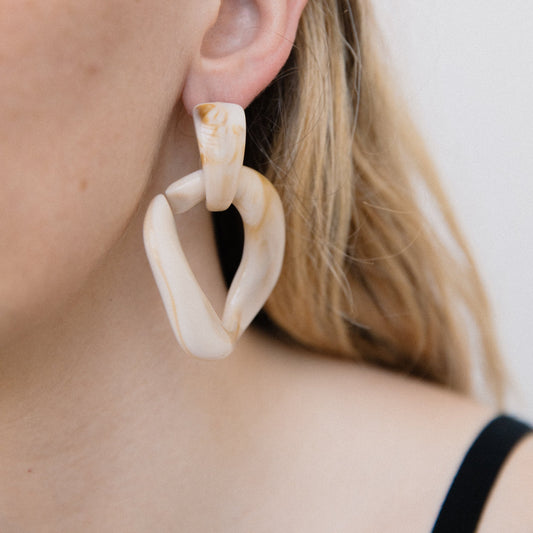 Oversized Smoky Caramel Dangle Earrings - Closed Caption | Shop Vintage + Handmade. Always Sustainable. Never Wasteful.