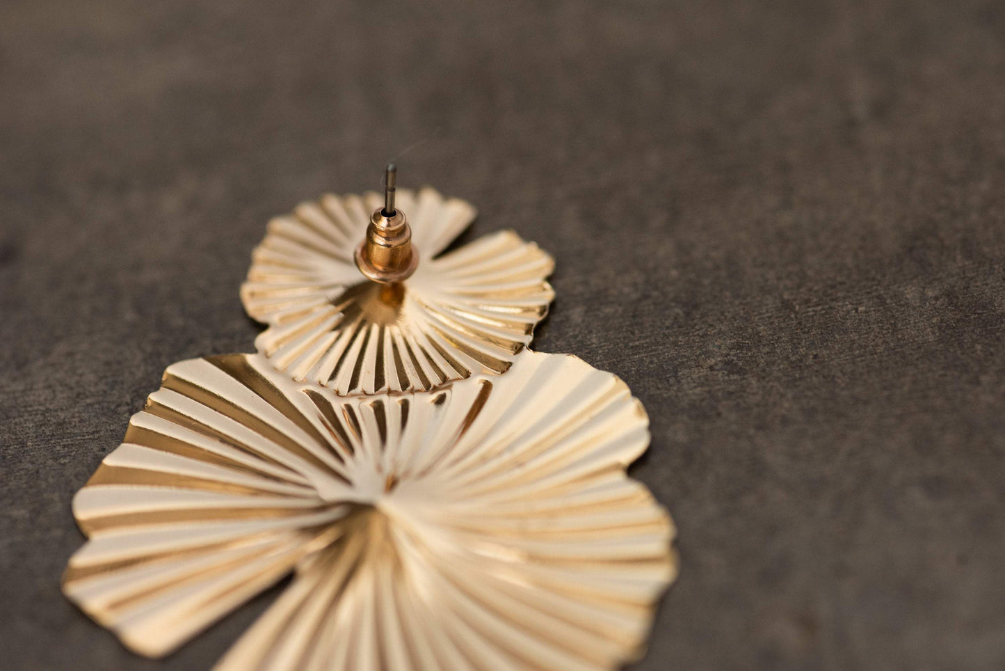 Gold Oversized Abstract Floral Earrings - Closed Caption | Shop Vintage + Handmade. Always Sustainable. Never Wasteful.