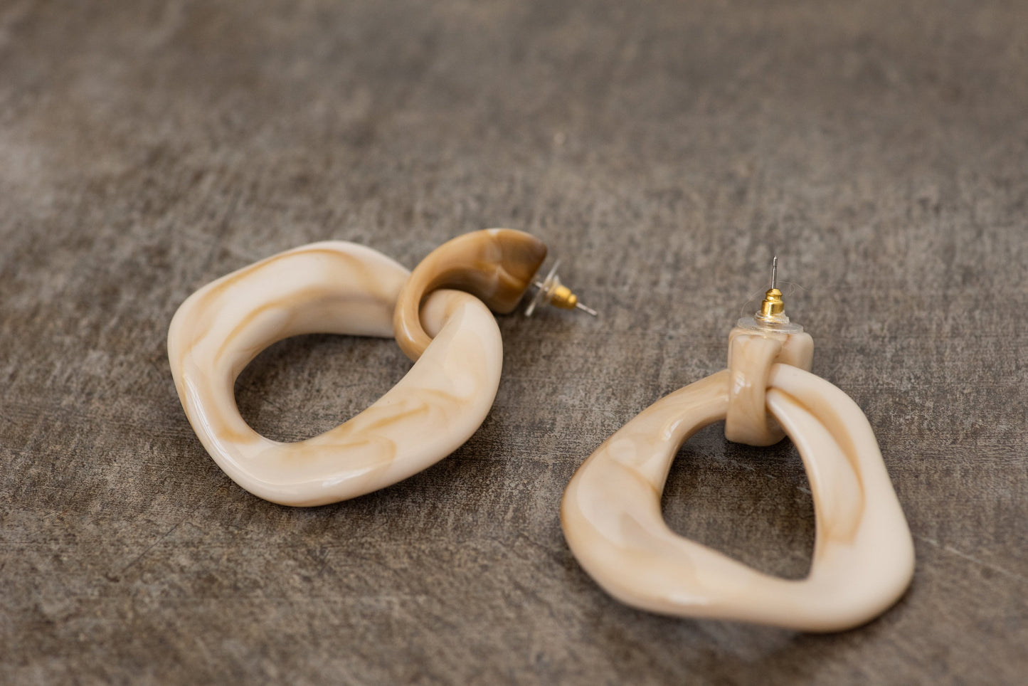 Oversized Smoky Caramel Dangle Earrings - Closed Caption | Shop Vintage + Handmade. Always Sustainable. Never Wasteful.