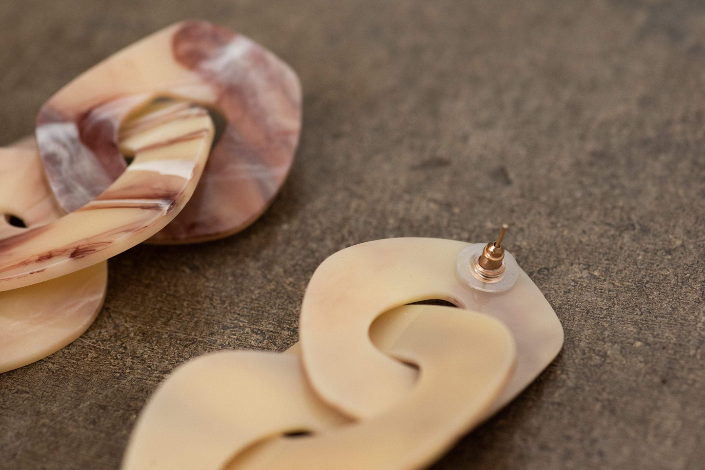 Oversized Caramel Latte Dangle Earrings - Closed Caption | Shop Vintage + Handmade. Always Sustainable. Never Wasteful.