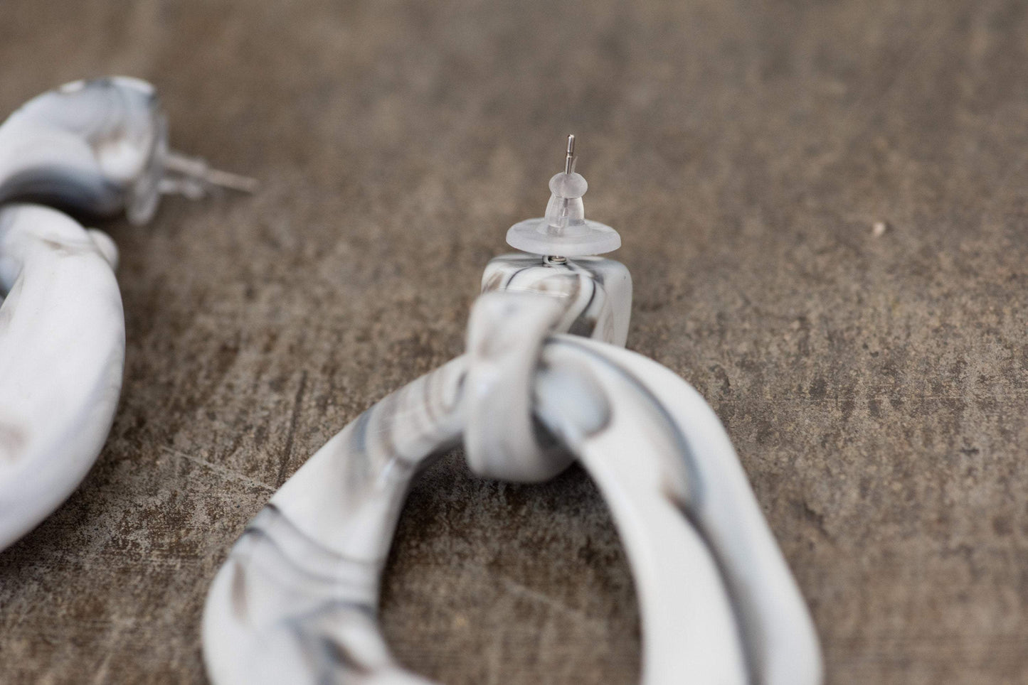 Oversized Smoky Grey Dangle Earrings - Closed Caption | Shop Vintage + Handmade. Always Sustainable. Never Wasteful.