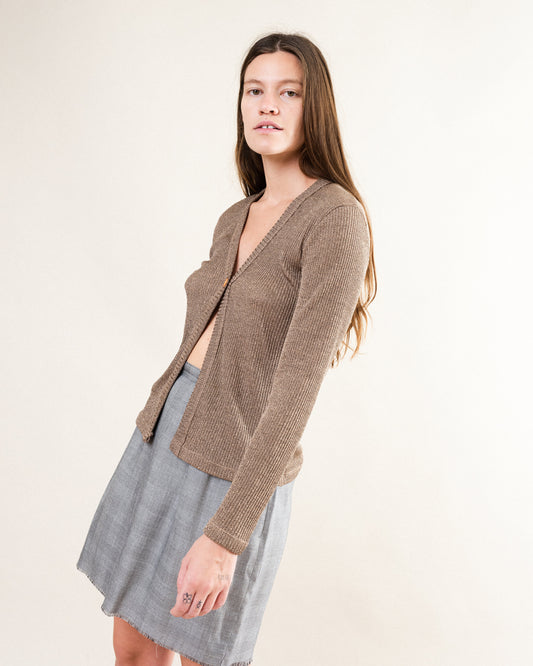 Vintage Gold Knit Cardigan / S