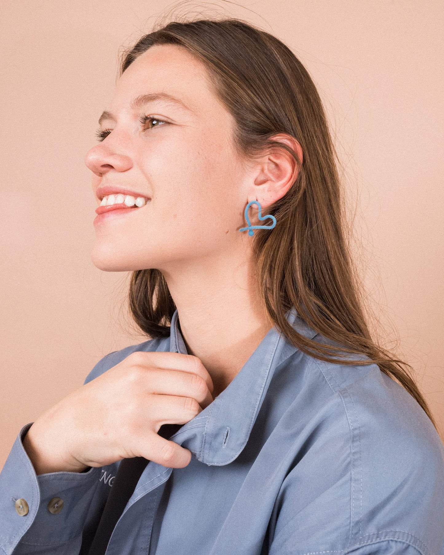 Powder Blue Velvet Heart Earrings - Closed Caption | Shop Vintage + Handmade. Always Sustainable. Never Wasteful.