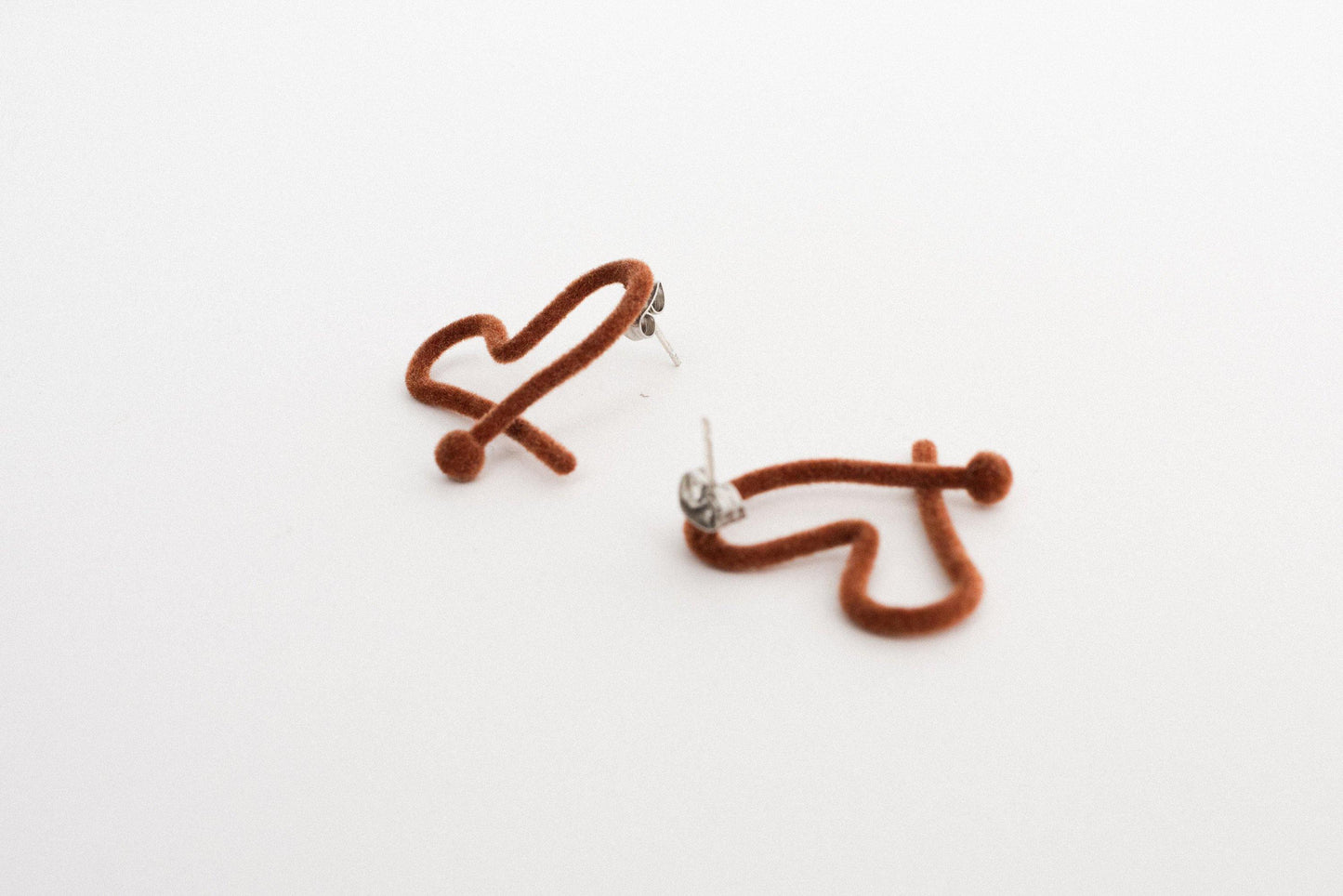 Chocolate Velvet Heart Earrings - Closed Caption | Shop Vintage + Handmade. Always Sustainable. Never Wasteful.