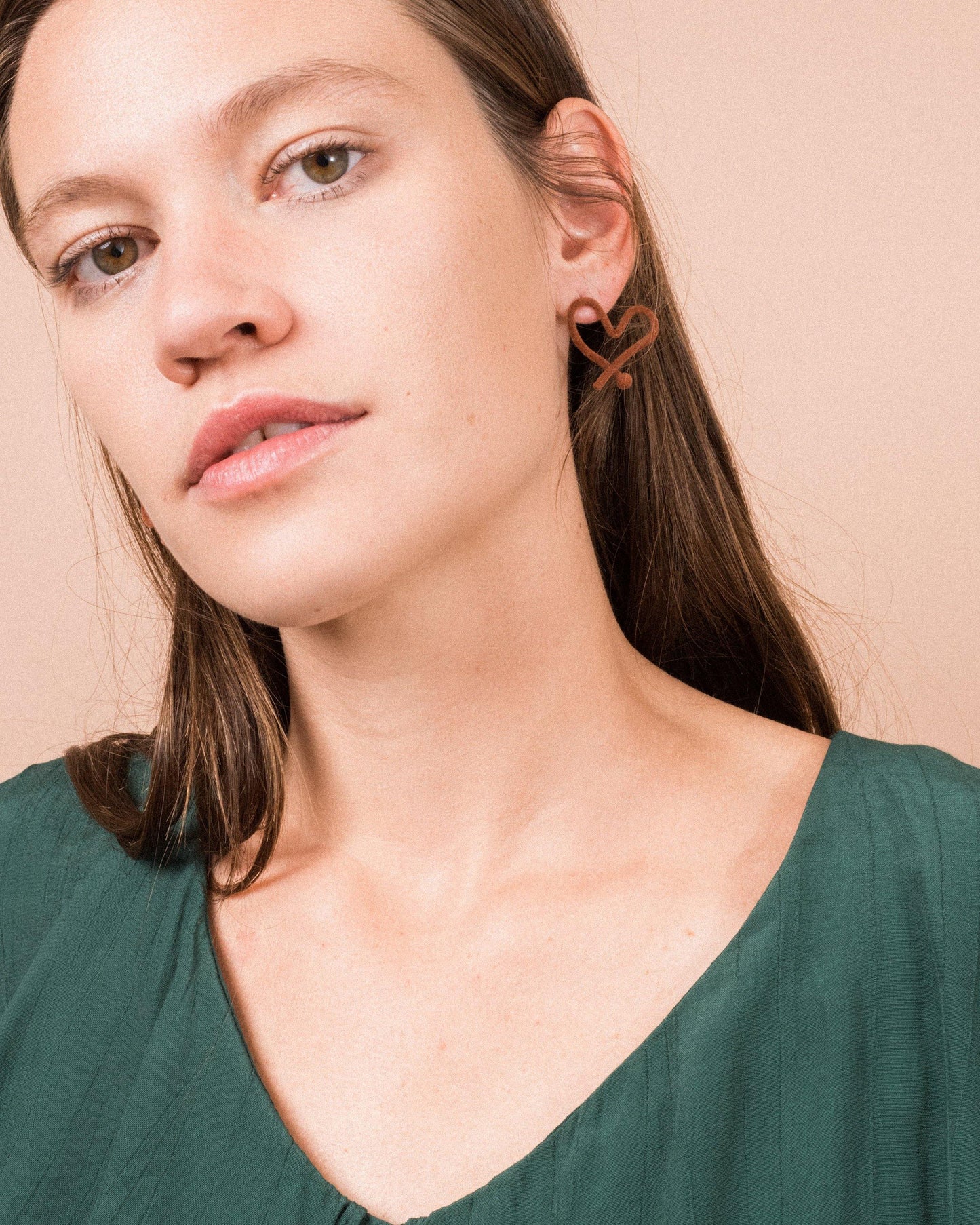 Chocolate Velvet Heart Earrings - Closed Caption | Shop Vintage + Handmade. Always Sustainable. Never Wasteful.