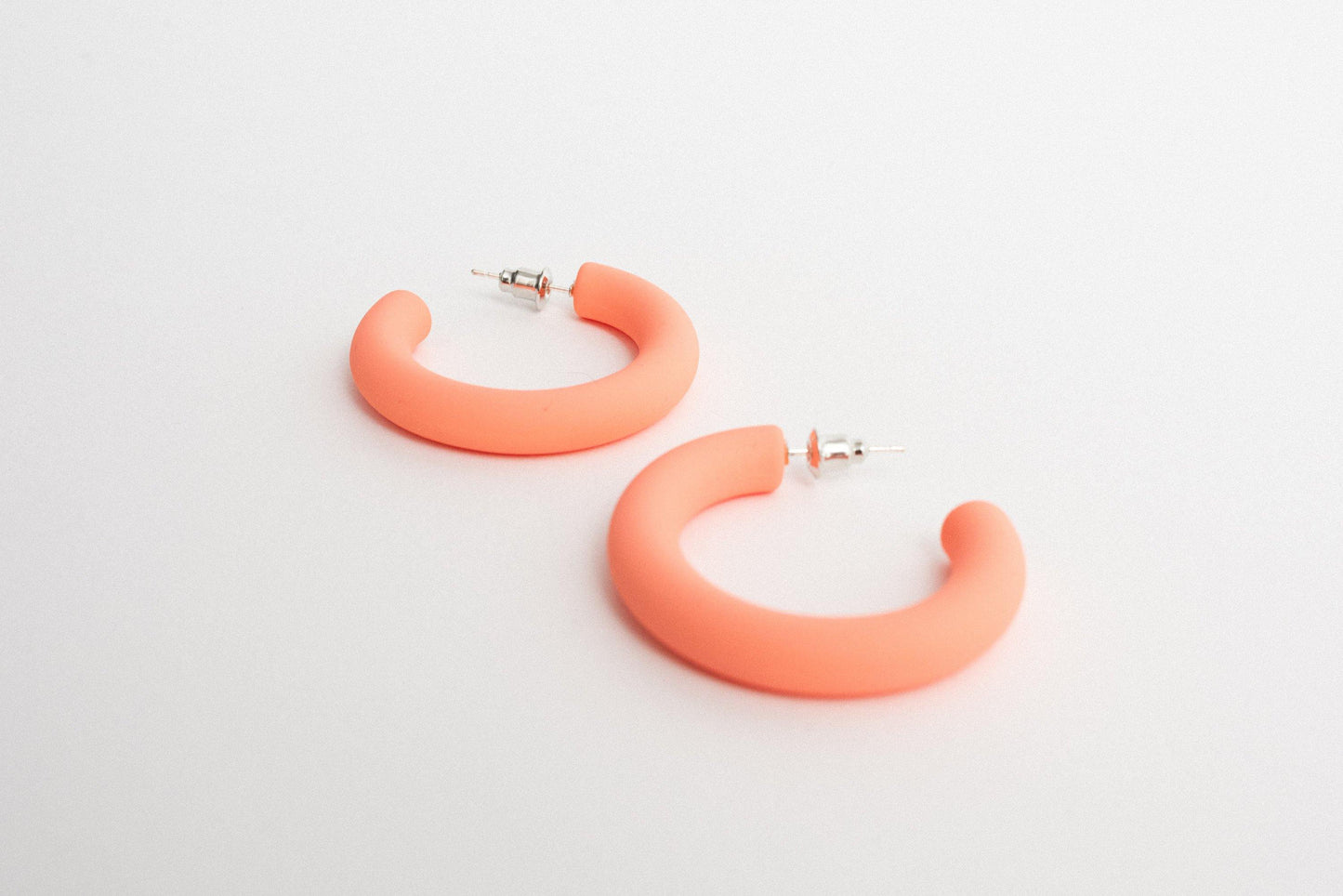 Coral Hoop Earrings - Closed Caption | Shop Vintage + Handmade. Always Sustainable. Never Wasteful.