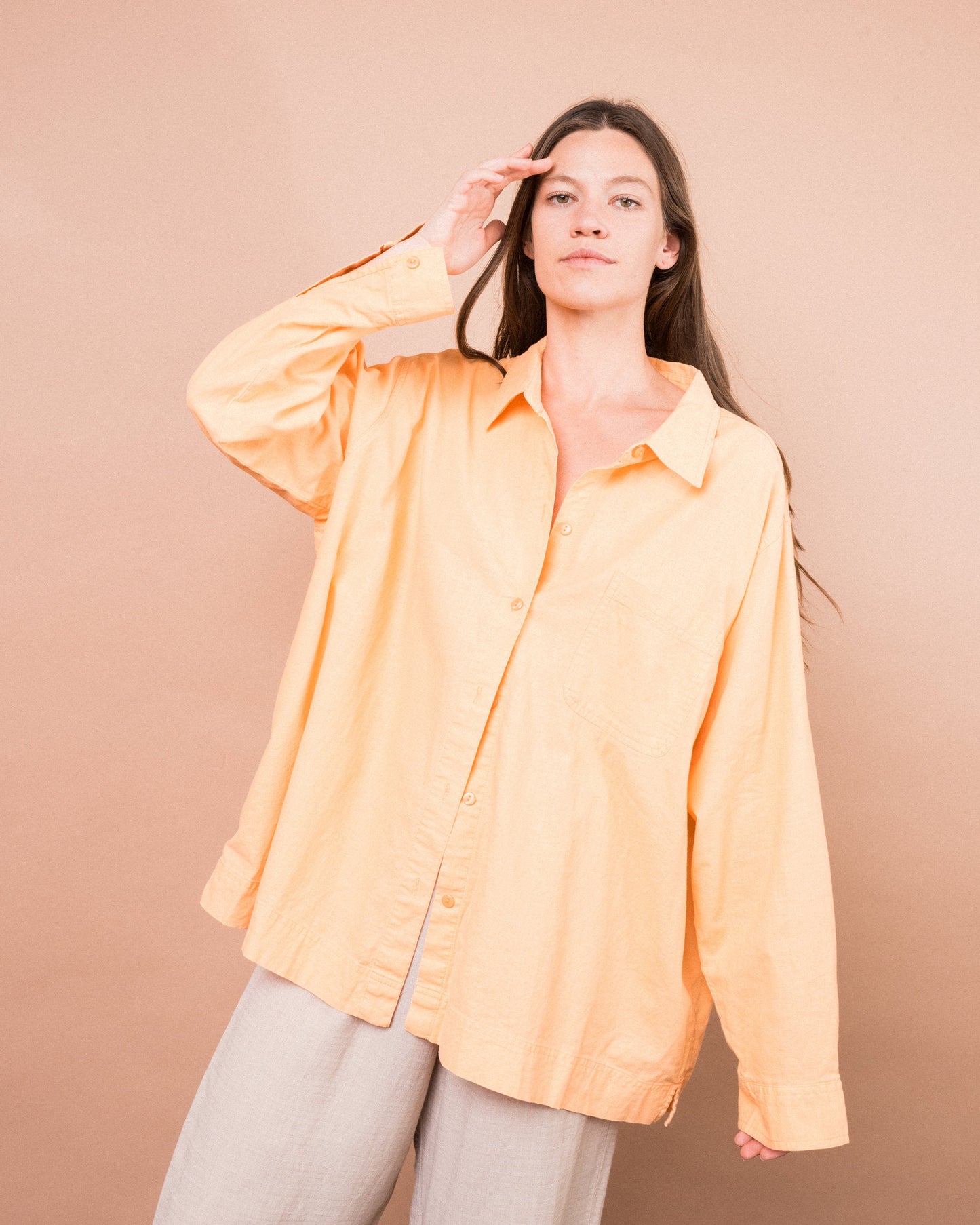 Vintage Oversized Apricot Blouse (S/M)