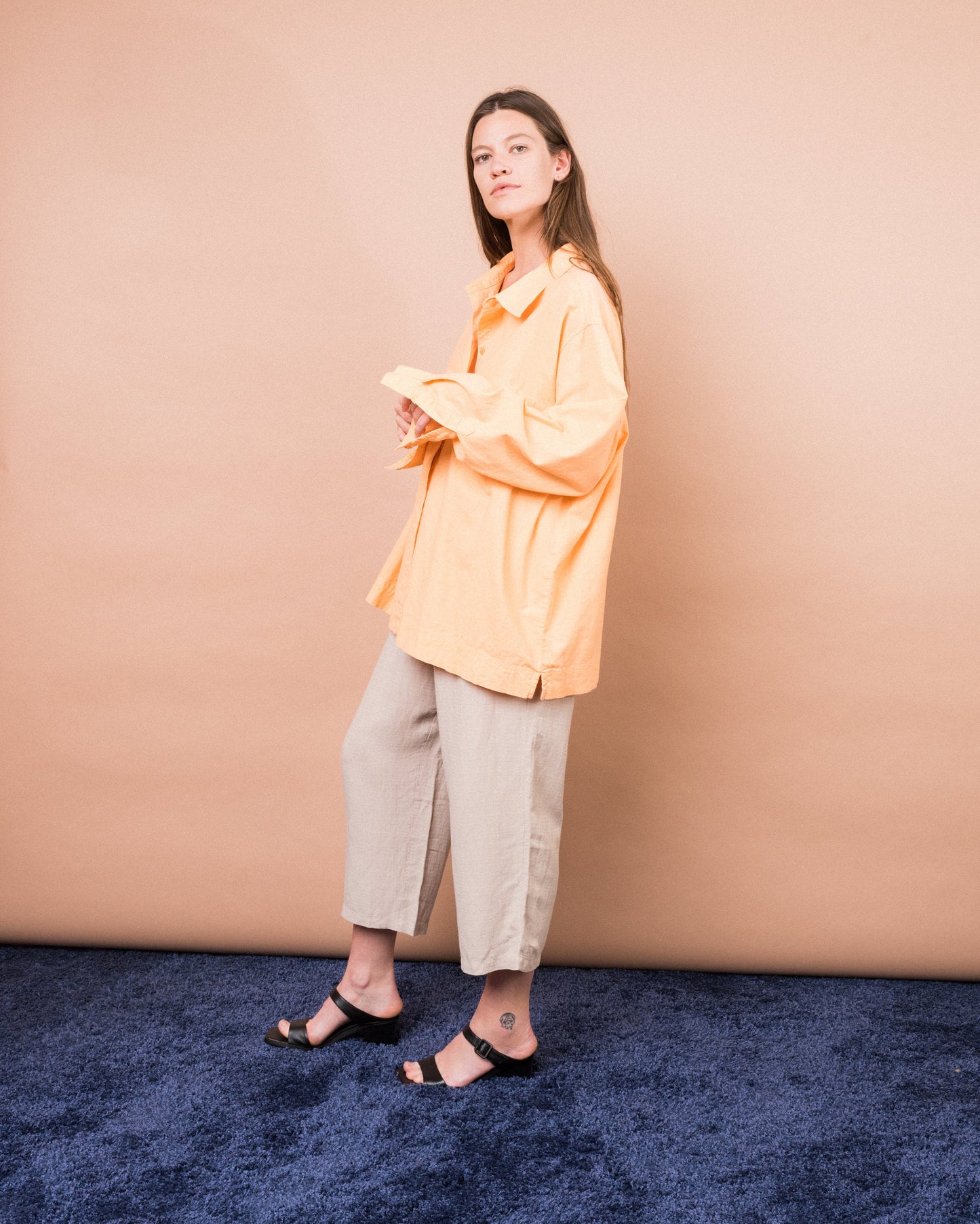 Vintage Oversized Apricot Blouse (S/M)