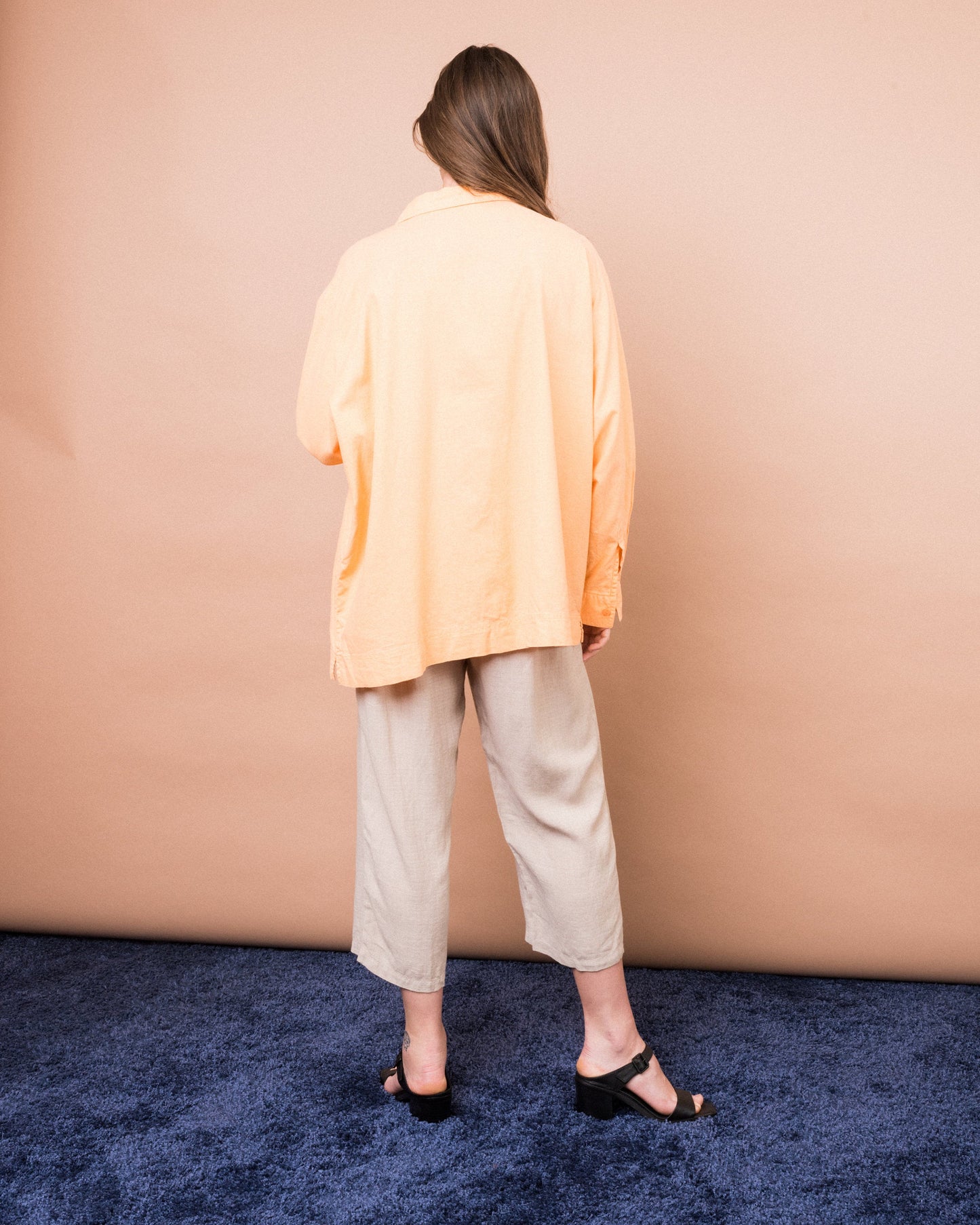 Vintage Oversized Apricot Blouse (S/M)