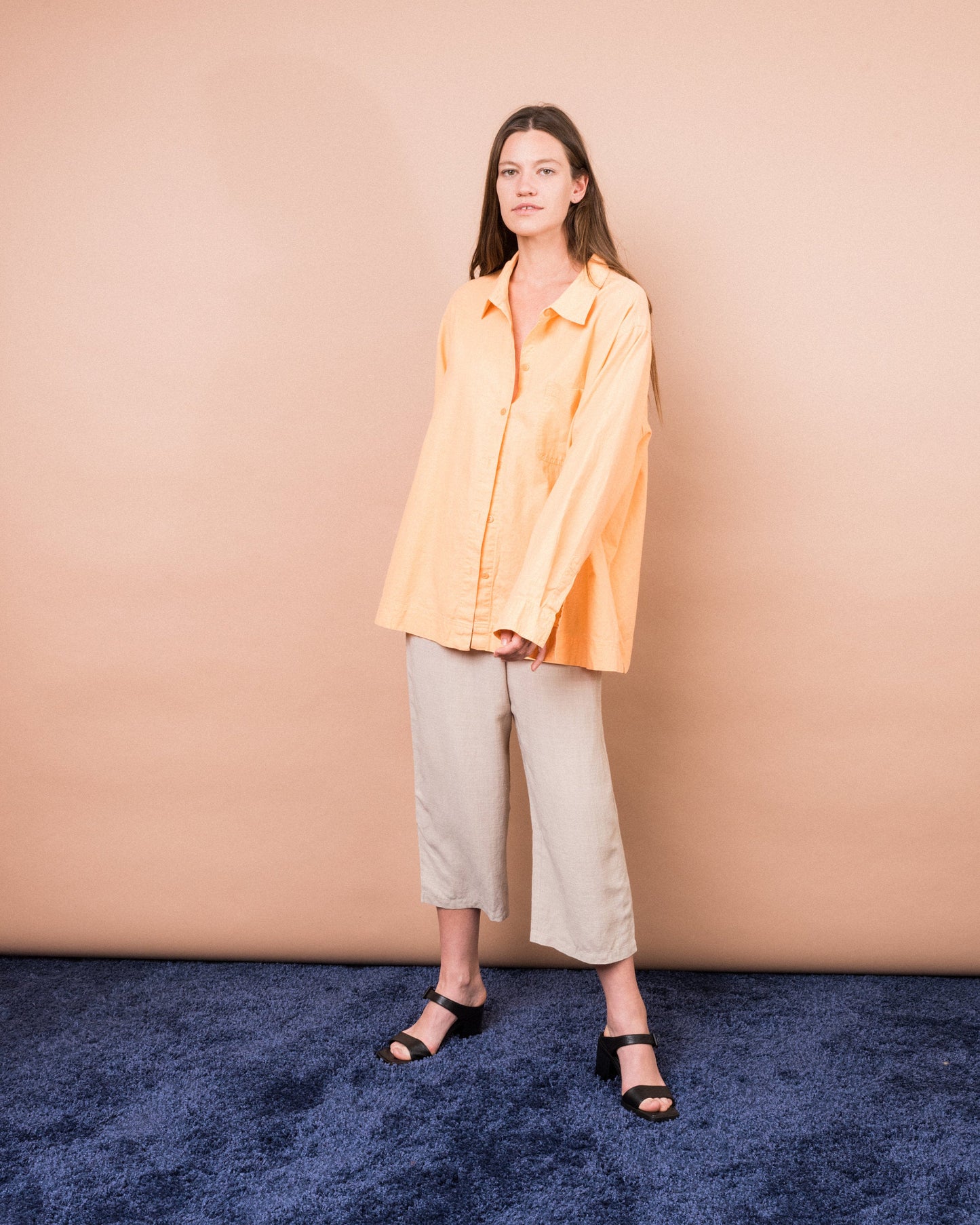 Vintage Oversized Apricot Blouse (S/M)