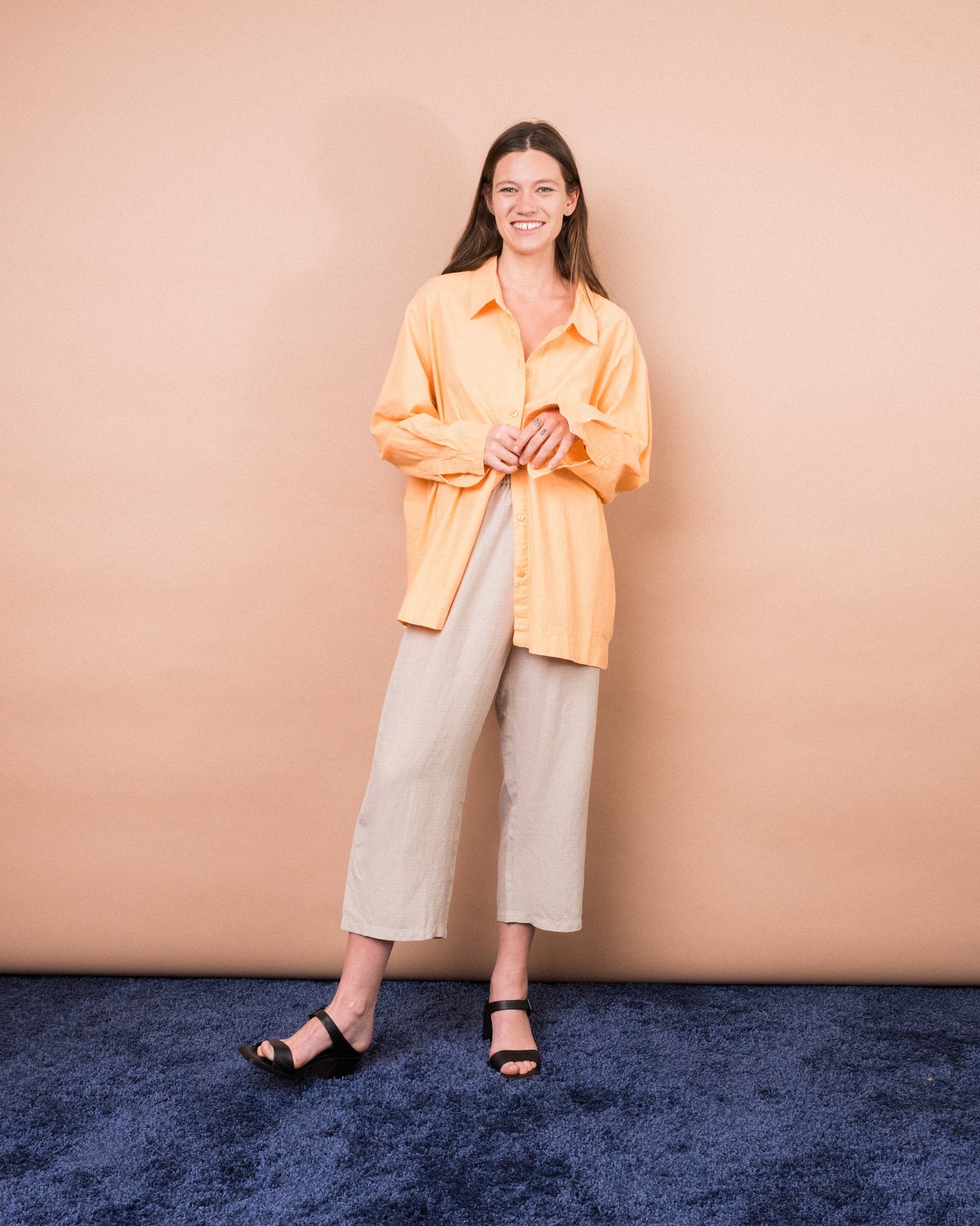 Vintage Oversized Apricot Blouse (S/M)