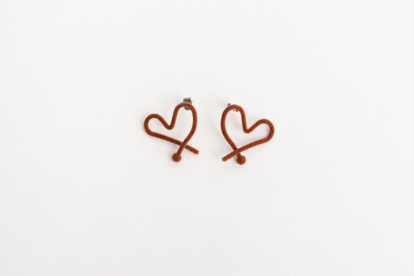 Chocolate Velvet Heart Earrings - Closed Caption | Shop Vintage + Handmade. Always Sustainable. Never Wasteful.