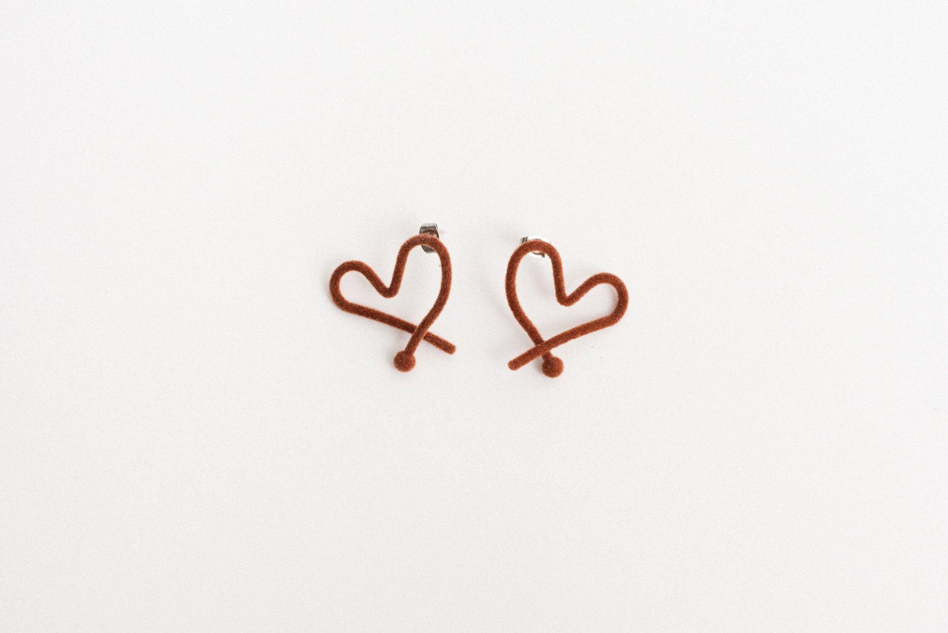 Chocolate Velvet Heart Earrings - Closed Caption | Shop Vintage + Handmade. Always Sustainable. Never Wasteful.