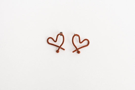 Chocolate Velvet Heart Earrings - Closed Caption | Shop Vintage + Handmade. Always Sustainable. Never Wasteful.