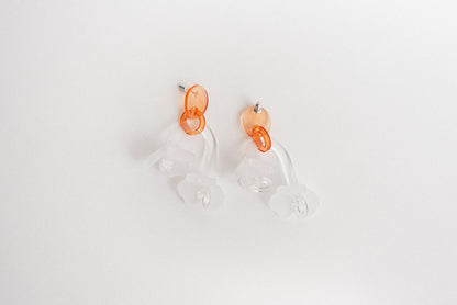 Orange Flower Dangle Earrings - Closed Caption | Shop Vintage + Handmade. Always Sustainable. Never Wasteful.