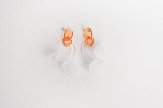 Orange Flower Dangle Earrings - Closed Caption | Shop Vintage + Handmade. Always Sustainable. Never Wasteful.