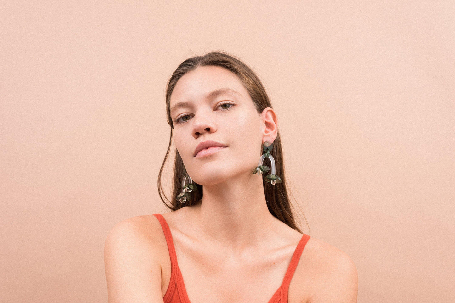 Green Flower Dangle Earrings - Closed Caption | Shop Vintage + Handmade. Always Sustainable. Never Wasteful.