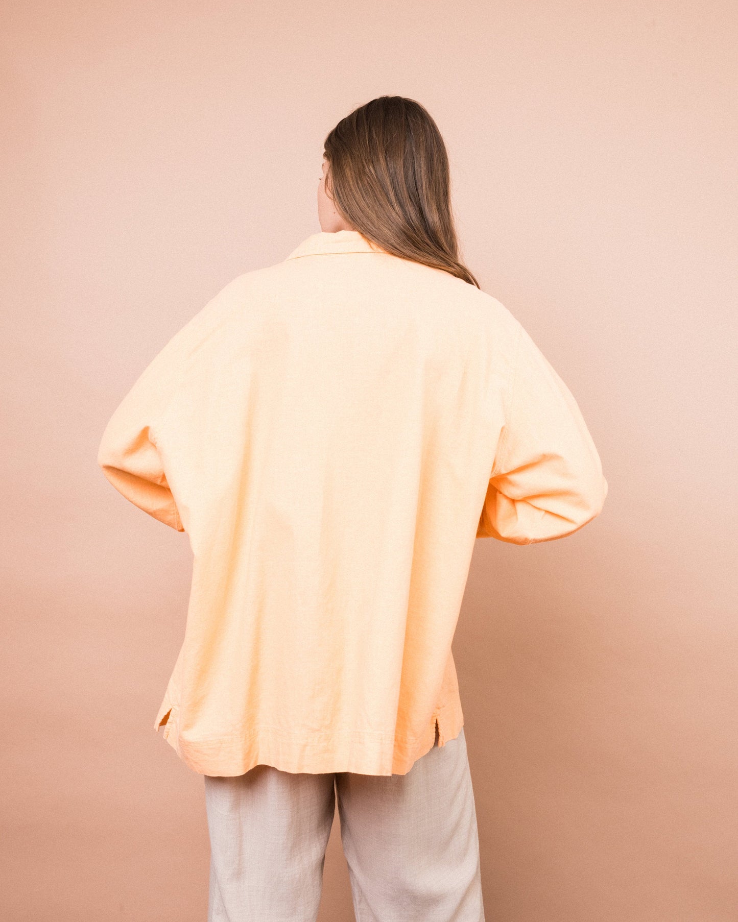 Vintage Oversized Apricot Blouse (S/M)