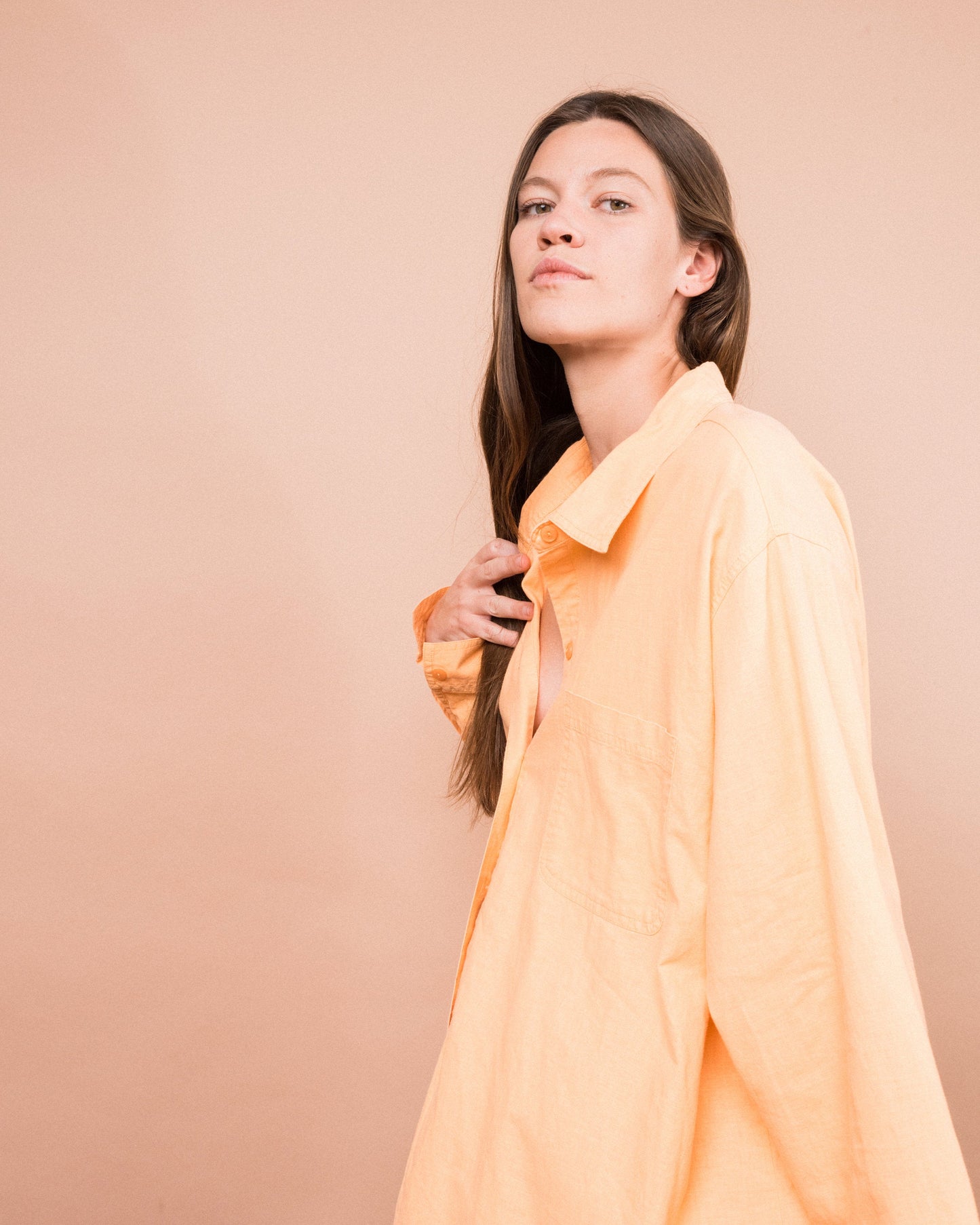 Vintage Oversized Apricot Blouse (S/M)