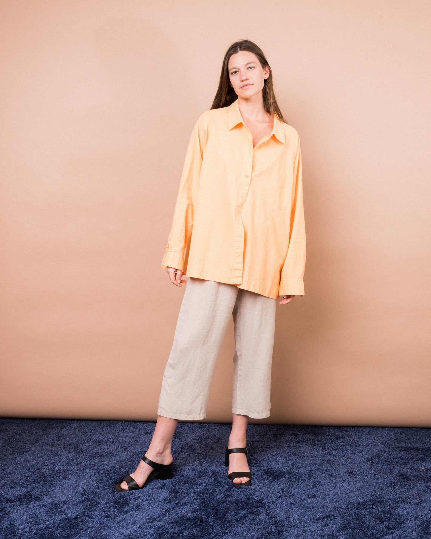 Vintage Oversized Apricot Blouse (S/M)
