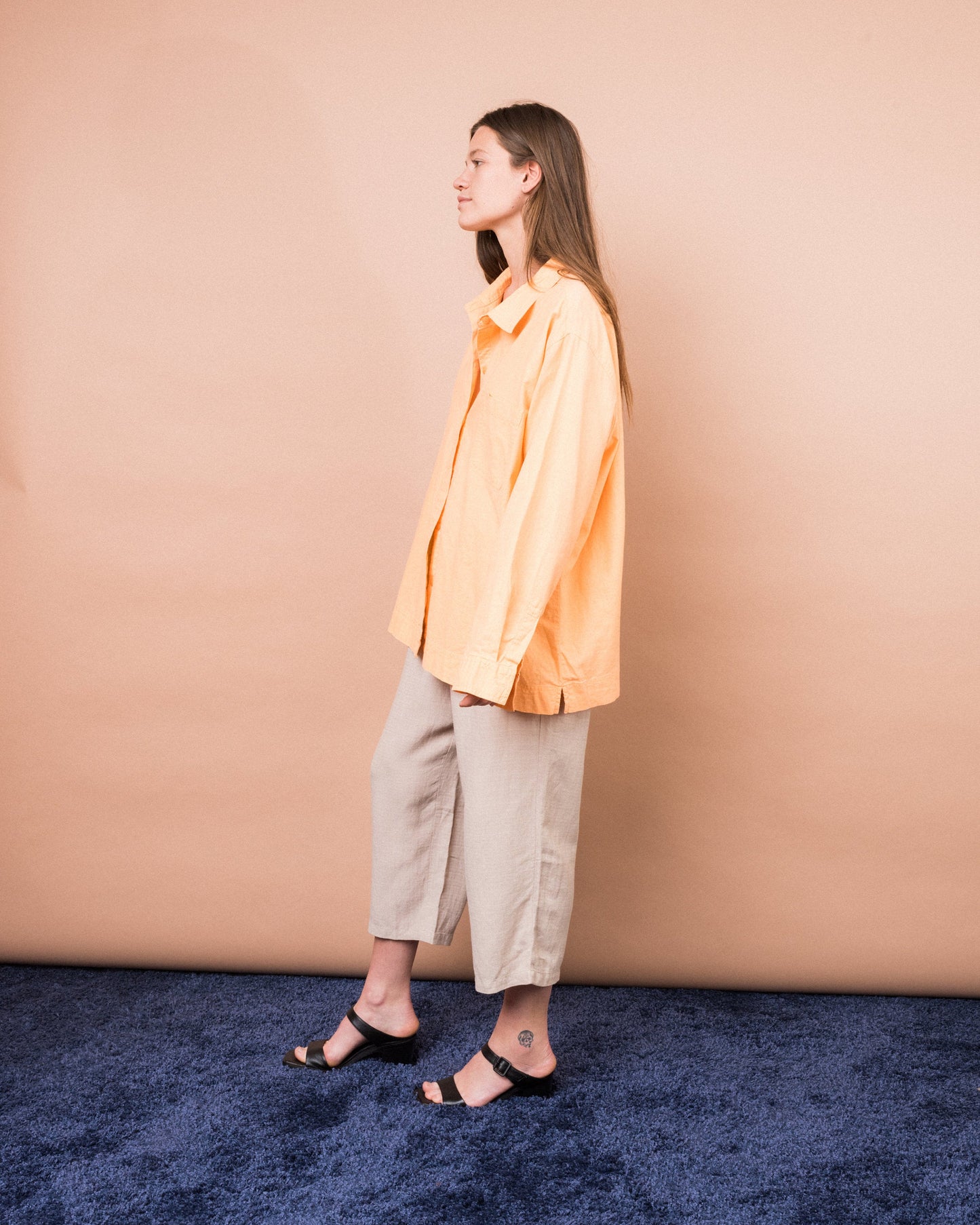 Vintage Oversized Apricot Blouse (S/M)