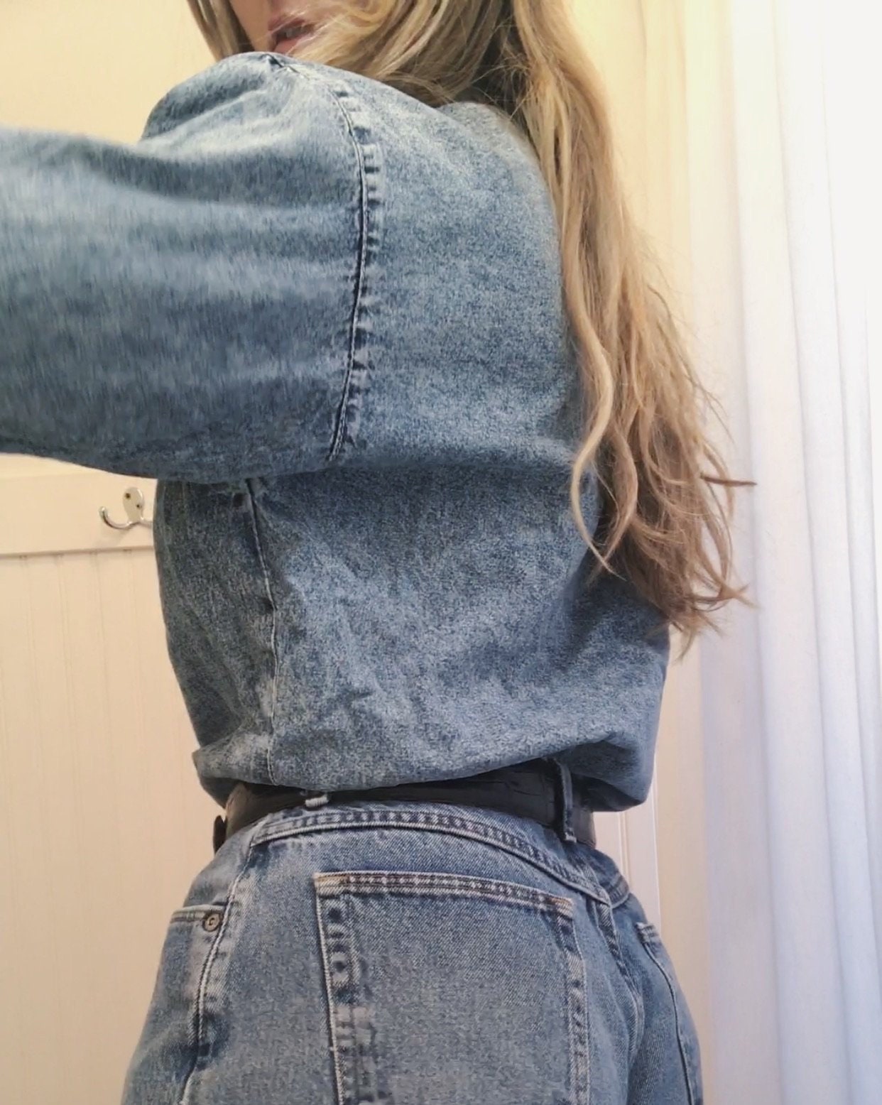 Vintage Oversized Denim Shirt (S)