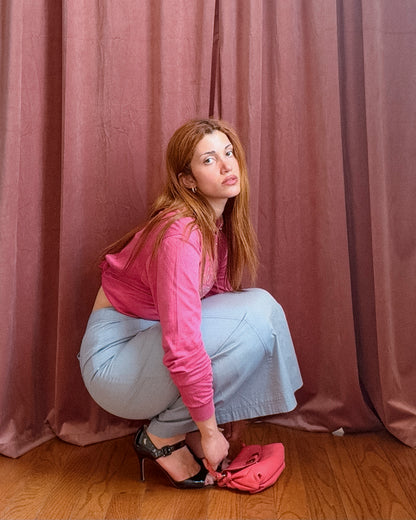 90s CHLOE GOLF Pink Logo Shirt (S-L)
