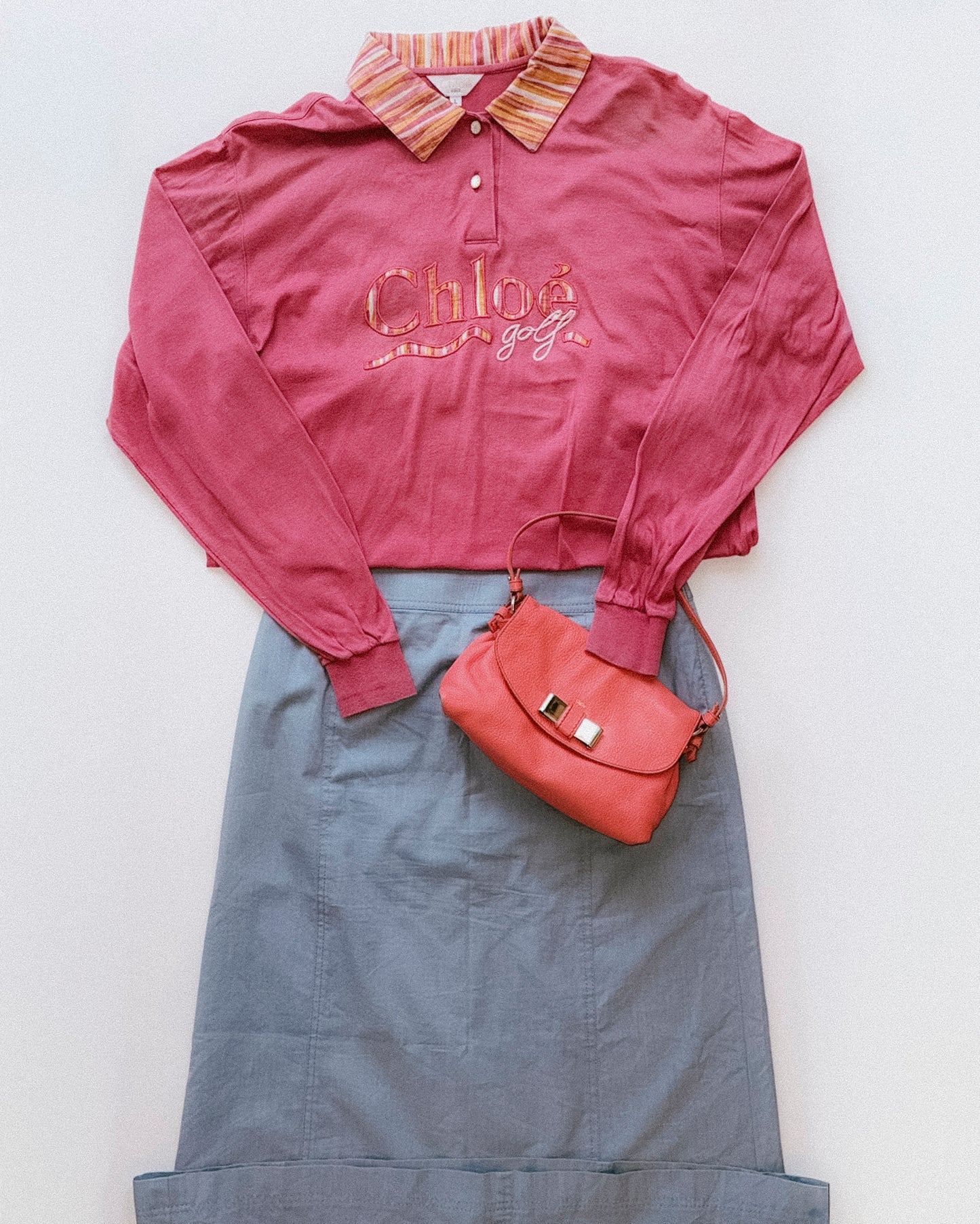 90s CHLOE GOLF Pink Logo Shirt (S-L)