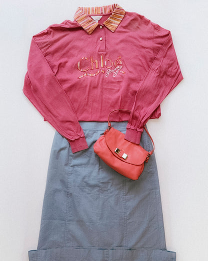 90s CHLOE GOLF Pink Logo Shirt (S-L)