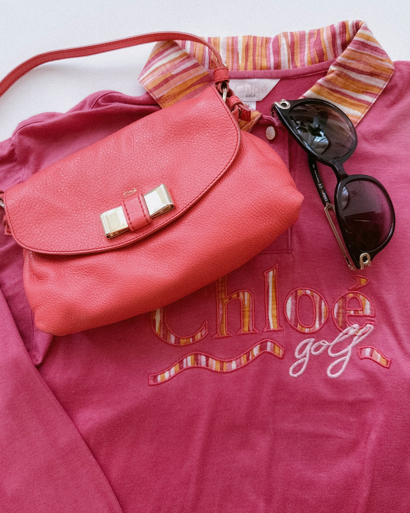 90s CHLOE GOLF Pink Logo Shirt (S-L)