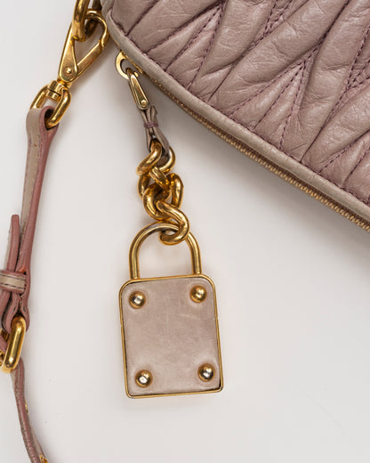 2000s MIU MIU Blush Matelasse Bag w/Padlock
