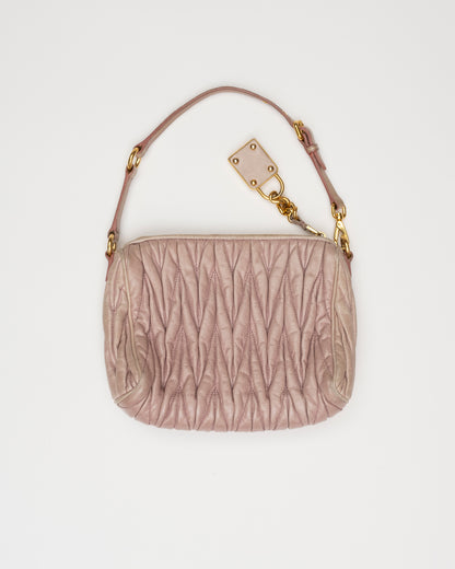 2000s MIU MIU Blush Matelasse Bag w/Padlock