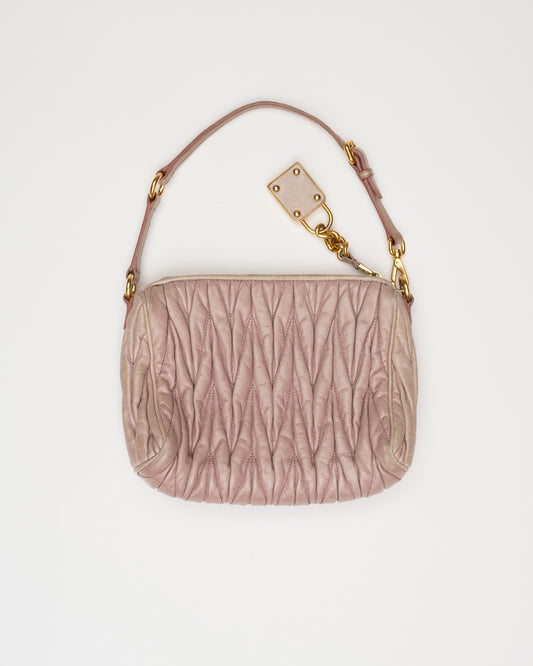 2000s MIU MIU Blush Matelasse Bag w/Padlock