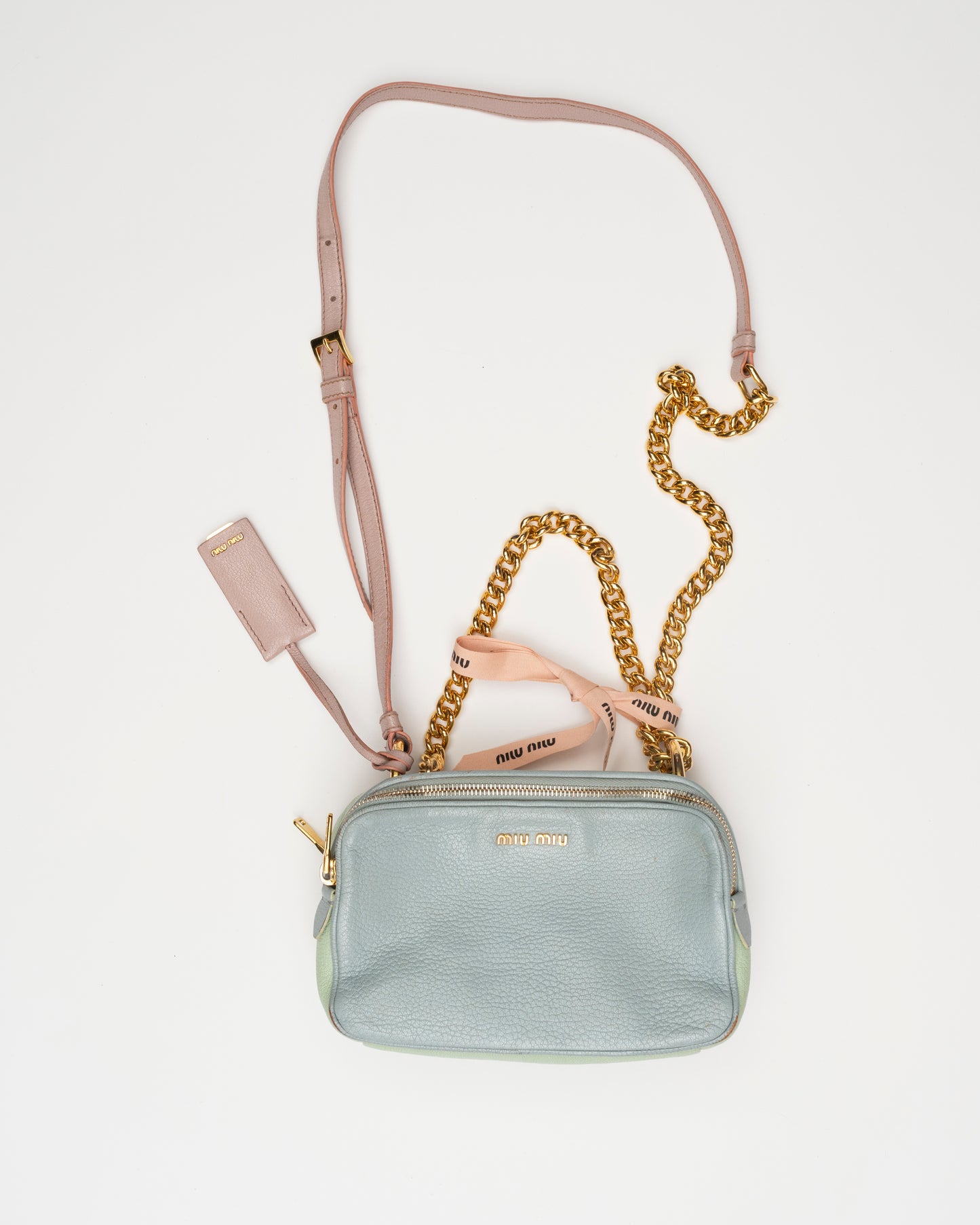 2000s MIU MIU Pastel Colorblock Leather Bag