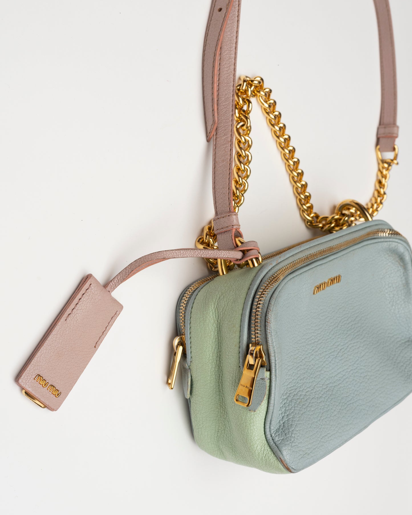 2000s MIU MIU Pastel Colorblock Leather Bag